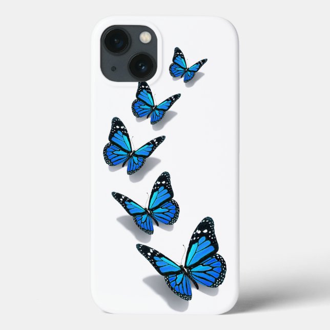 3D blue butterfly phone case (Back)