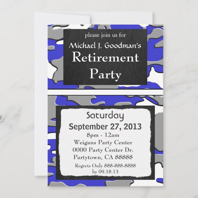 3d blue camo invitation (Front)