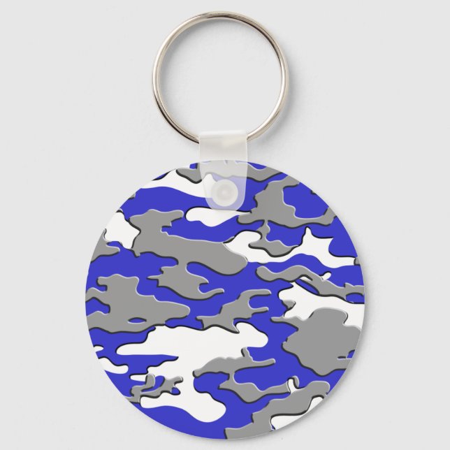 3d blue camo key ring (Front)