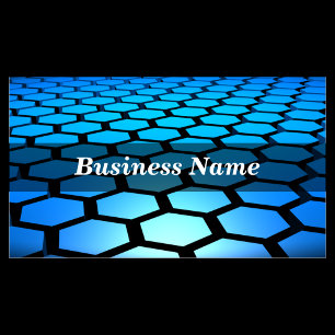 3D Blue Hexagons Background Business Card