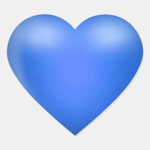 3D Blue Love Heart Heart Sticker