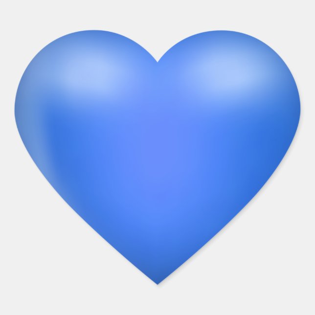 3D Blue Love Heart Heart Sticker (Front)