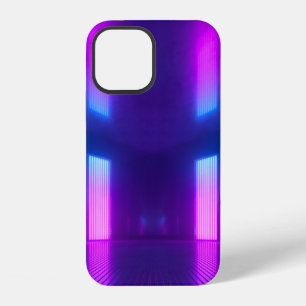 3d, blue pink violet neon abstract background, ult iPhone 12 case