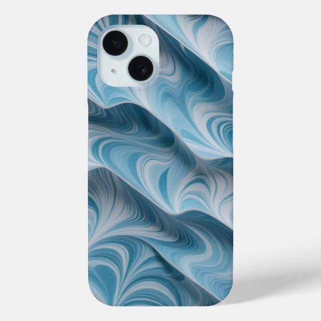 3D Blue White Marble Abstract Texture Case-Mate iPhone Case (Back)