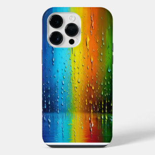 3D Blue Yellow Orange Green Fun Indigo Pattern iPhone 14 Pro Max Case