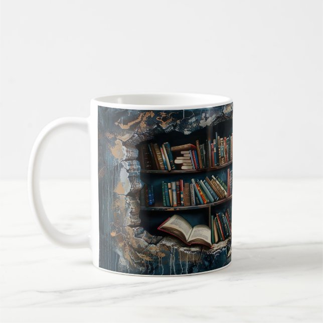 3D Bookshelf Mug Sublimation 3D Book Mug Wrap (Left)