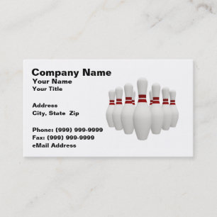 3D Bowling Pins (on White BG) Business Card
