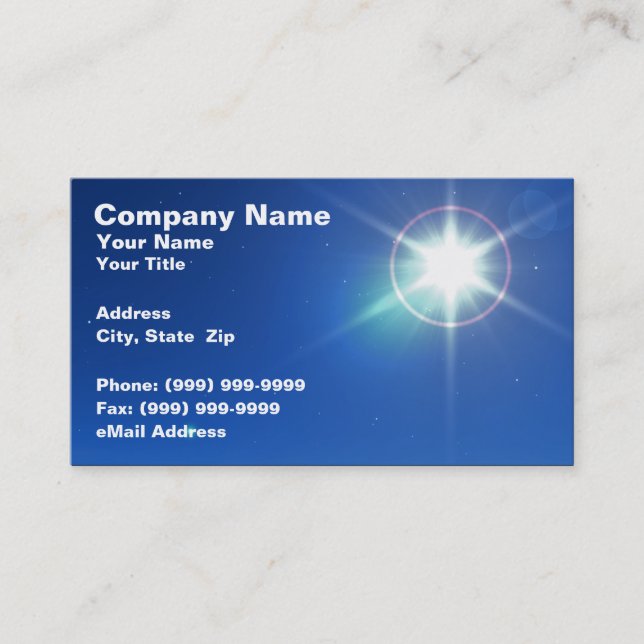 3D Bright Star Against Evening Sky Business Card (Front)