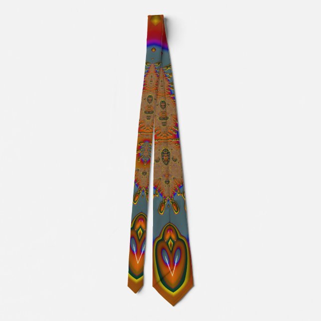3D Brown, Blue and Yellow original design tie (Back)