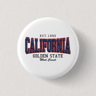 3D California  3 Cm Round Badge