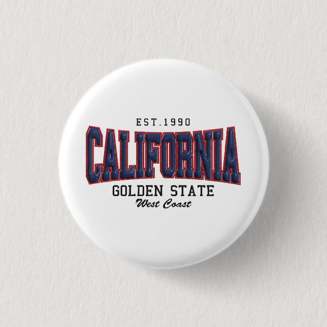 3D California  3 Cm Round Badge (Front)
