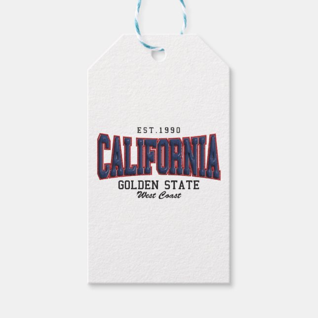 3D California  Gift Tags (Front)