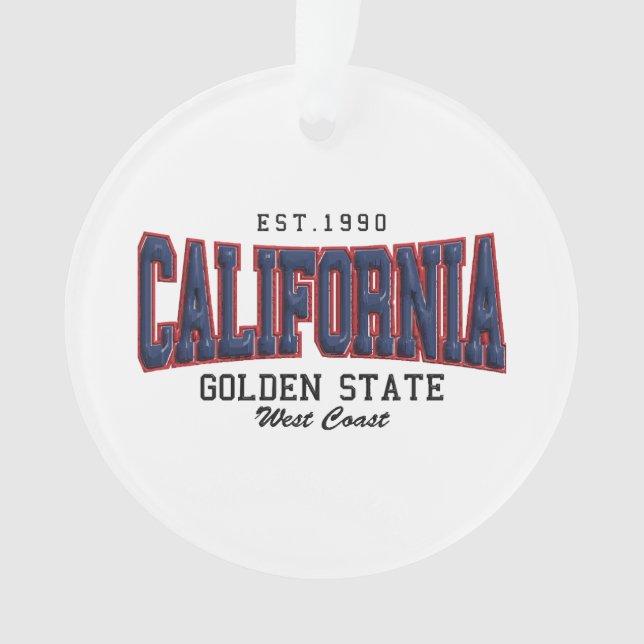 3D California  Ornament (Front)