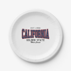 3D California  Paper Plate