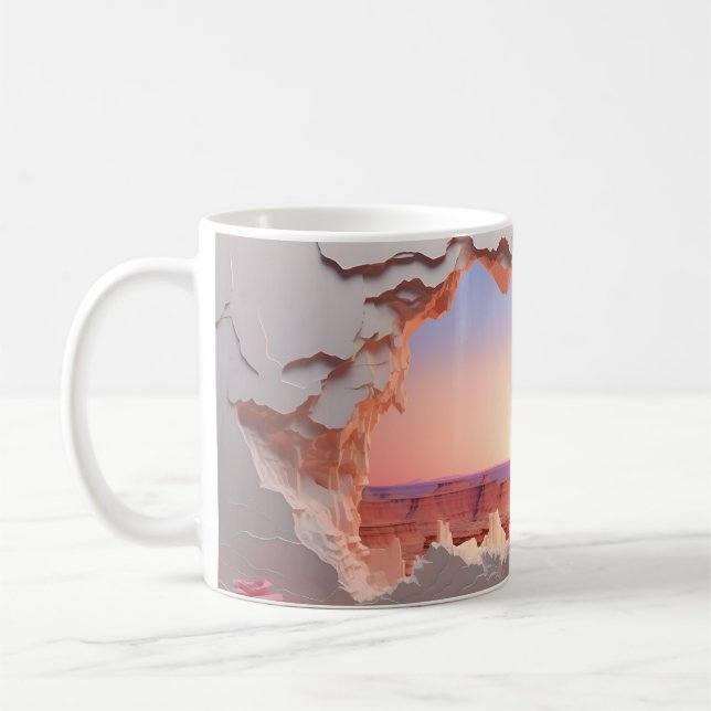 3D Canyon at Dusk design Coffee Mug (Left)