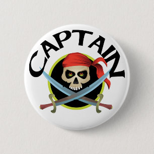 3D Captain 6 Cm Round Badge