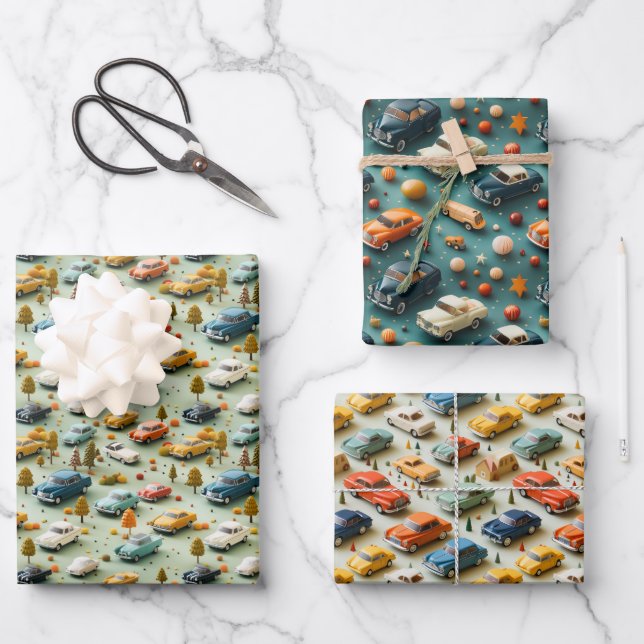 3D Car Adventure Wrapping Paper (Front)