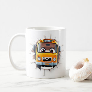 3d cartoon bus mug wrap, 3d mug wrap design
