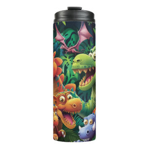 "3D Cartoon Dinosaurs Sublimation Tumbler 