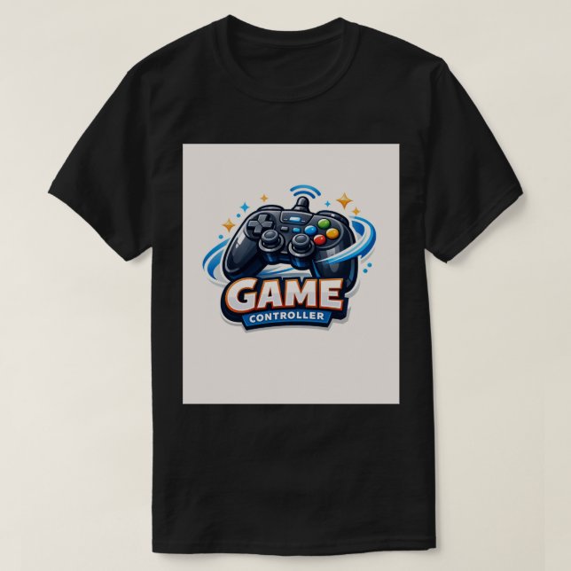 3D Cartoon Gaming Controller T-Shirt Logo (Design Front)