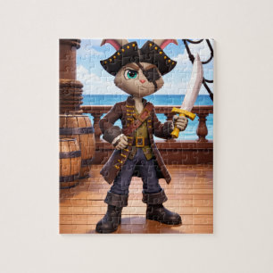 3D Cartoon Pirate Bunny on a Ship Deck Jigsaw Puzzle