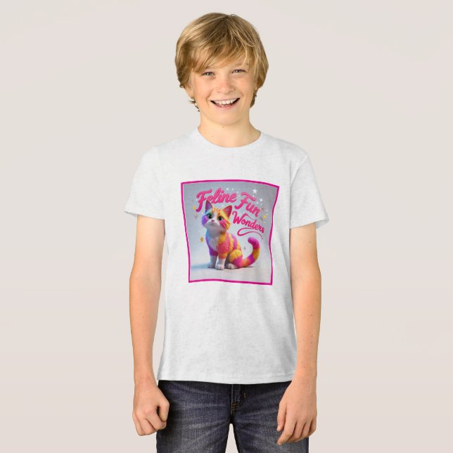 3D Cat Tri-Blend Shirt (Front Full)