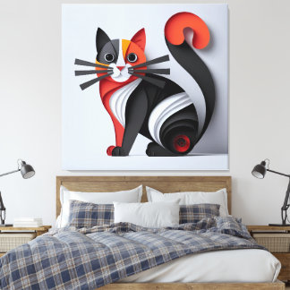 3D Cat Wall Art: Elegant Feline Wall Decor