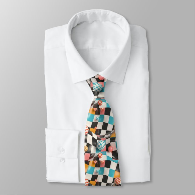 3D Chequerboard Grid with Floating Spheres (2) Tie (Tied)