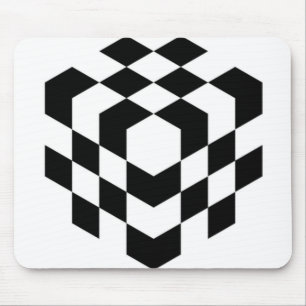 3d chessboard cube mouse mat