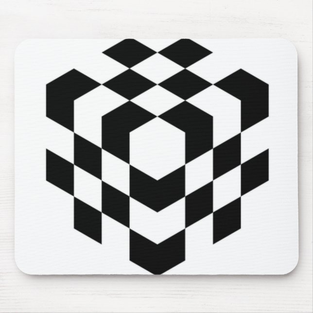 3d chessboard cube mouse mat (Front)