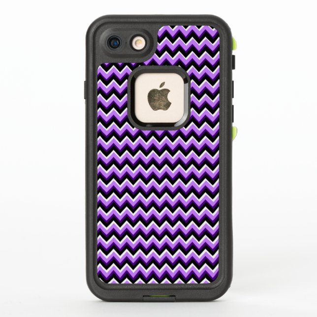 3D Chevron in Purples and Black LifeProof iPhone Case (Back)