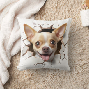 3D Chihuahua Cracked Hole Cushion