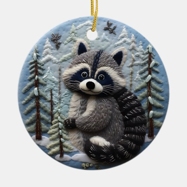 3D Chirstmas Animal Woodland Ceramic Tree Decoration (Front)