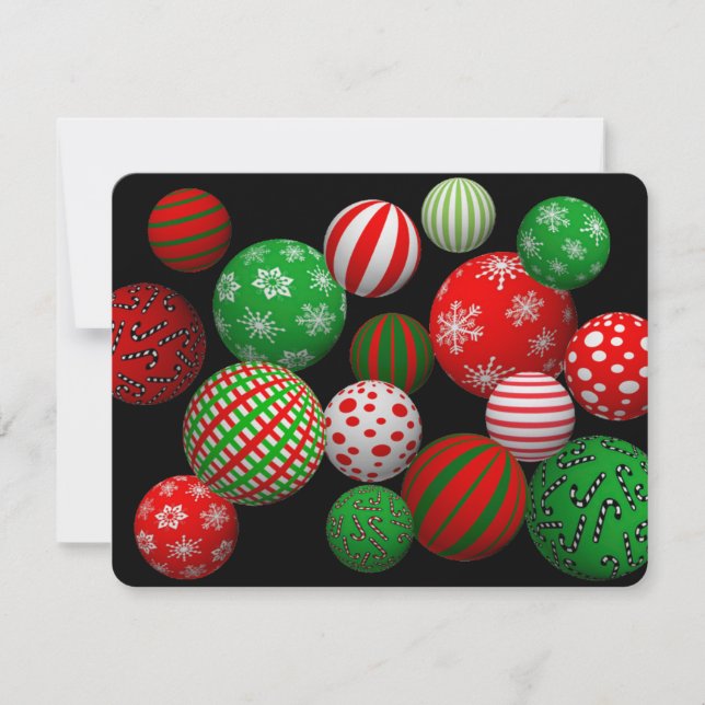 3D Christmas Balls Invitation (Front)