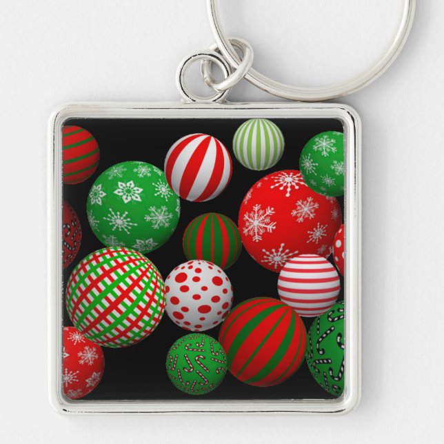 3D Christmas Balls Key Ring (Front)