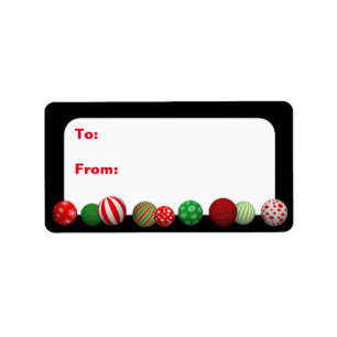 3D Christmas Balls Label