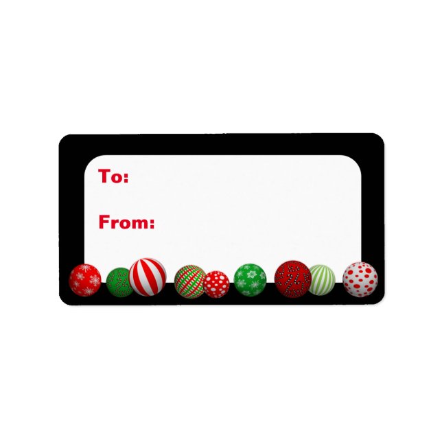 3D Christmas Balls Label (Front)
