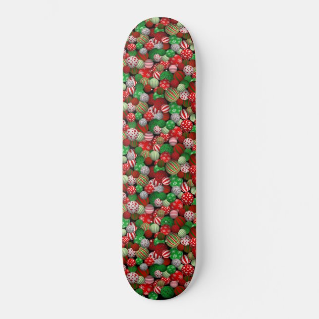 3D Christmas Balls Skateboard (Front)