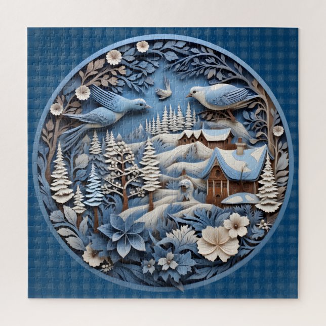 3D Christmas Birds Puzzle (Vertical)