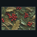 3D Christmas Delight - Holly Leaves & Berries Wrapping Paper Sheet<br><div class="desc">Elevate your holiday gifting with our exclusive '3D Christmas Delight' wrapping paper, featuring a vibrant pattern of mistletoe, holly leaves, and berries. The 3D effect adds a touch of enchantment, making your presents truly stand out. Perfect for adding festive charm to your gifts, this wrapping paper captures the magic of...</div>