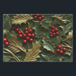 3D Christmas Delight - Holly Leaves & Berries Wrapping Paper Sheet<br><div class="desc">Elevate your holiday gifting with our exclusive '3D Christmas Delight' wrapping paper, featuring a vibrant pattern of mistletoe, holly leaves, and berries. The 3D effect adds a touch of enchantment, making your presents truly stand out. Perfect for adding festive charm to your gifts, this wrapping paper captures the magic of...</div>