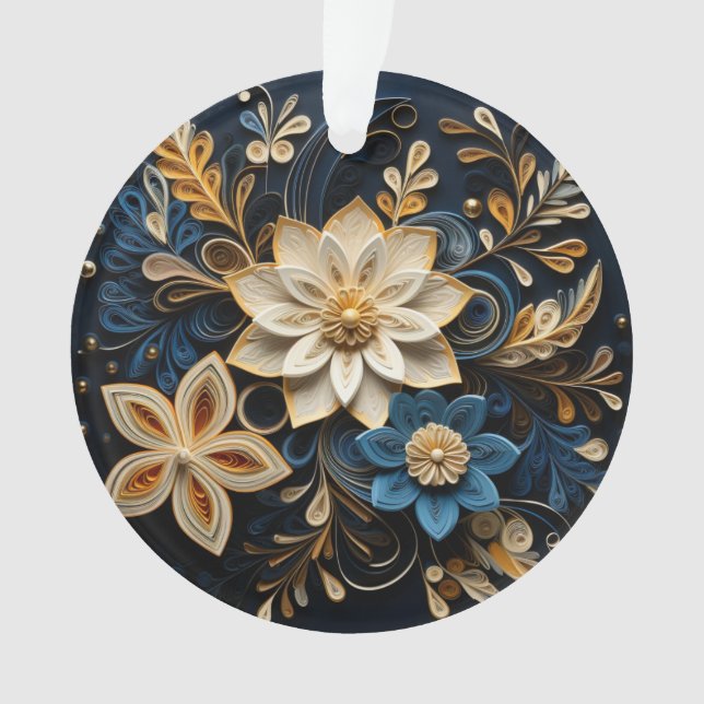 3d Christmas Flowers Ornament (Front)