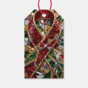 3D Christmas Mosaic Pattern Stickers Gift Tags