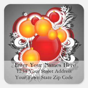 3D Christmas Ornaments Address Label