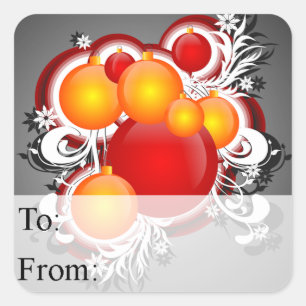 3D Christmas Ornaments Gift Tag