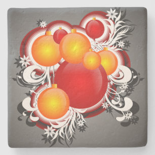 3D Christmas Ornaments Stone Coaster