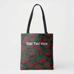 3D Christmas, Red &Green Tote Bag