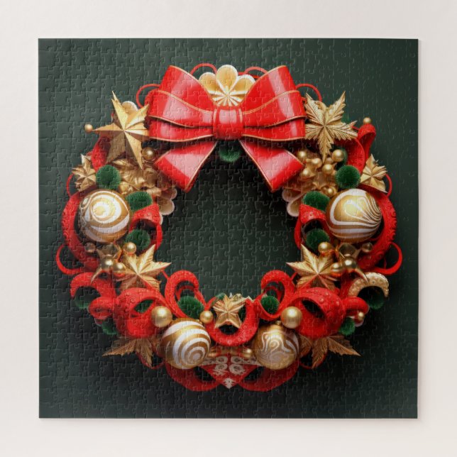 3D Christmas Wreath Puzzle (Vertical)