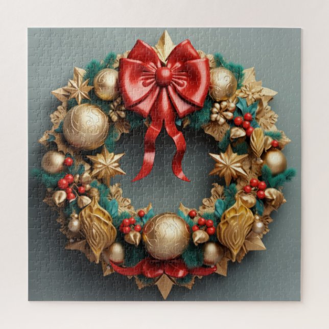 3D Christmas Wreath Puzzle (Vertical)