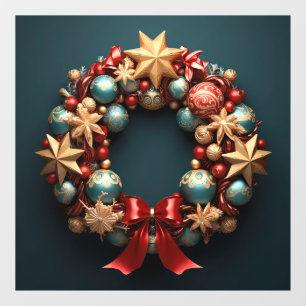 3D Christmas Wreath Window Cling